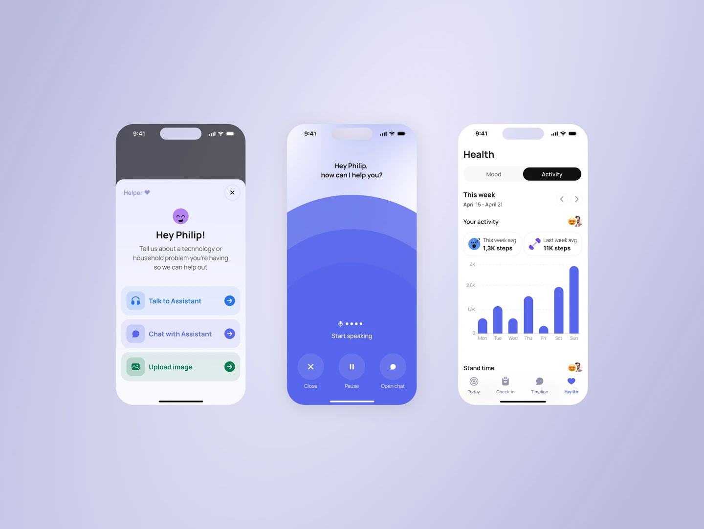 Gildage AI helper entry, voice interaction, and&nbsp;activity history