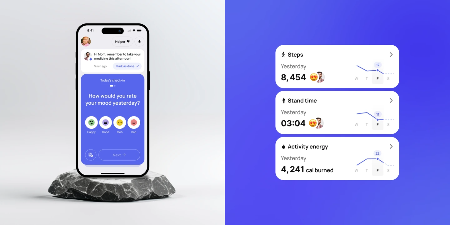 Gildage daily mood check‑in&nbsp;alongside steps, stand time, and&nbsp;activity energy