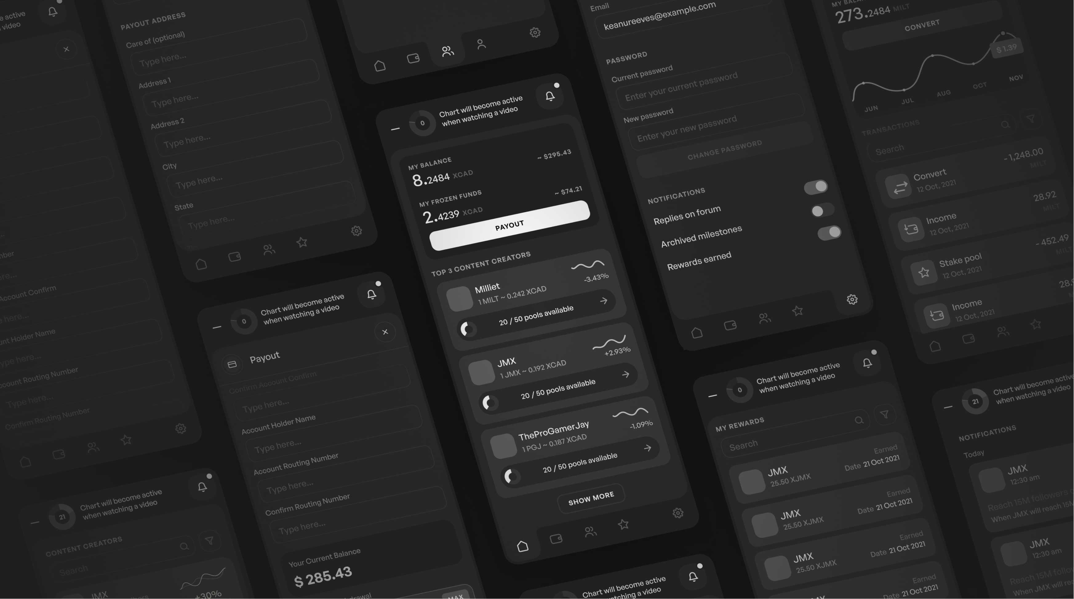 Extension wireframes